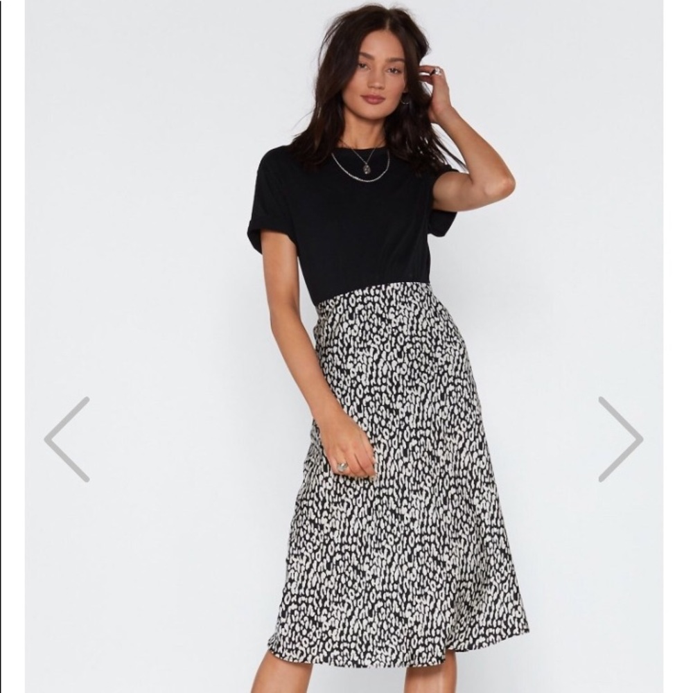 Animal print midi skirt